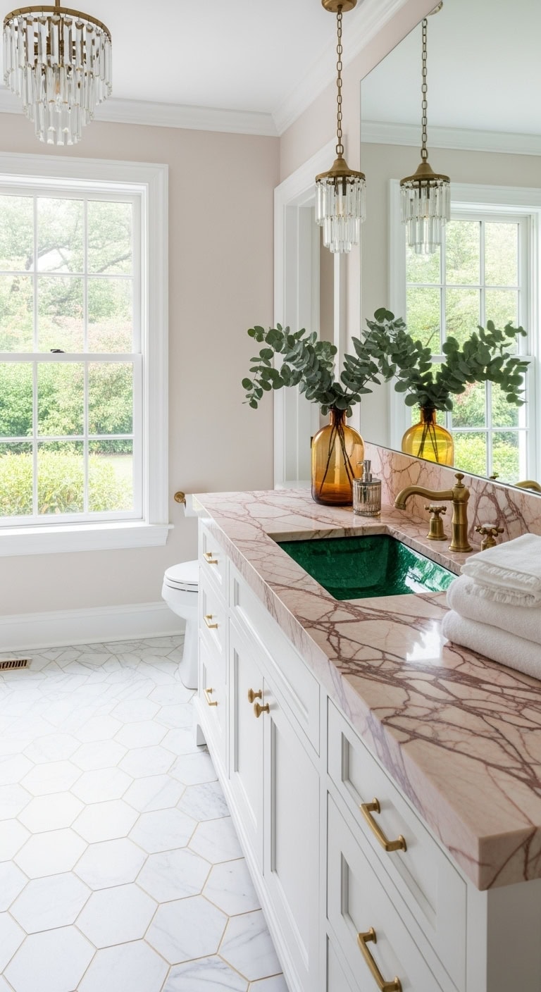 champagne pink marble luxe