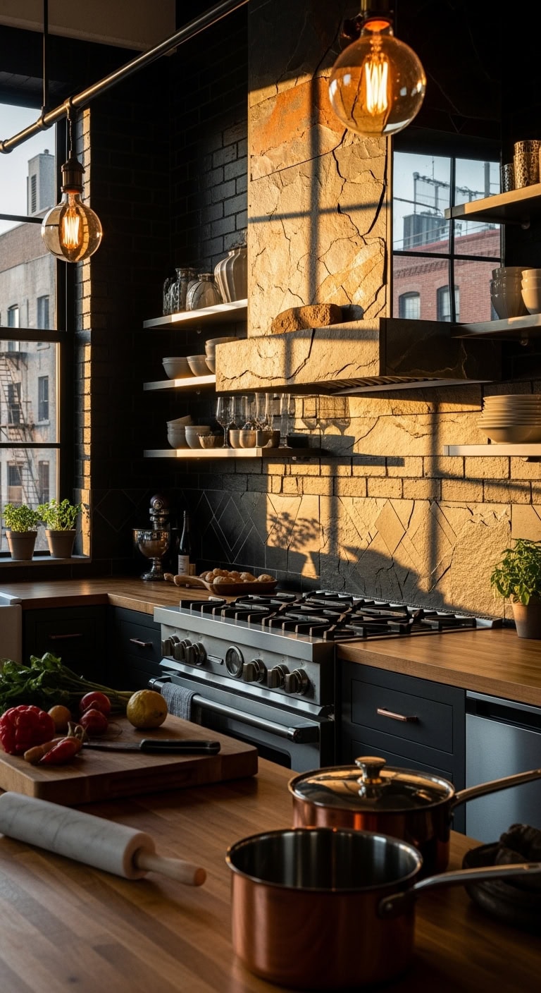 urban industrial loft backsplash