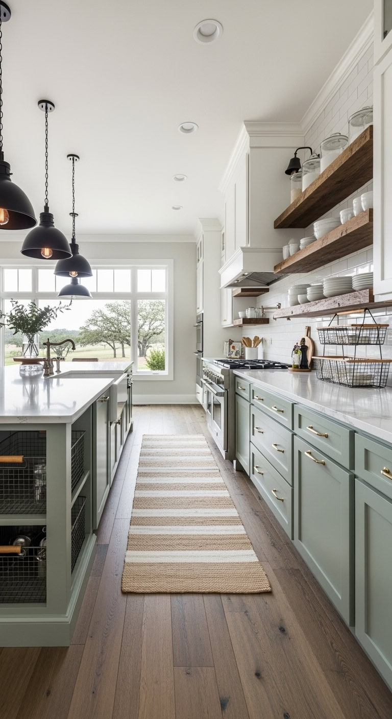 farmhouse modern white quartz