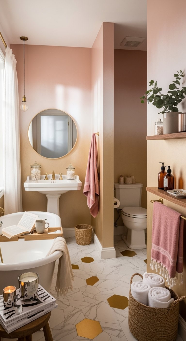 dreamy ethereal gradient bathroom walls