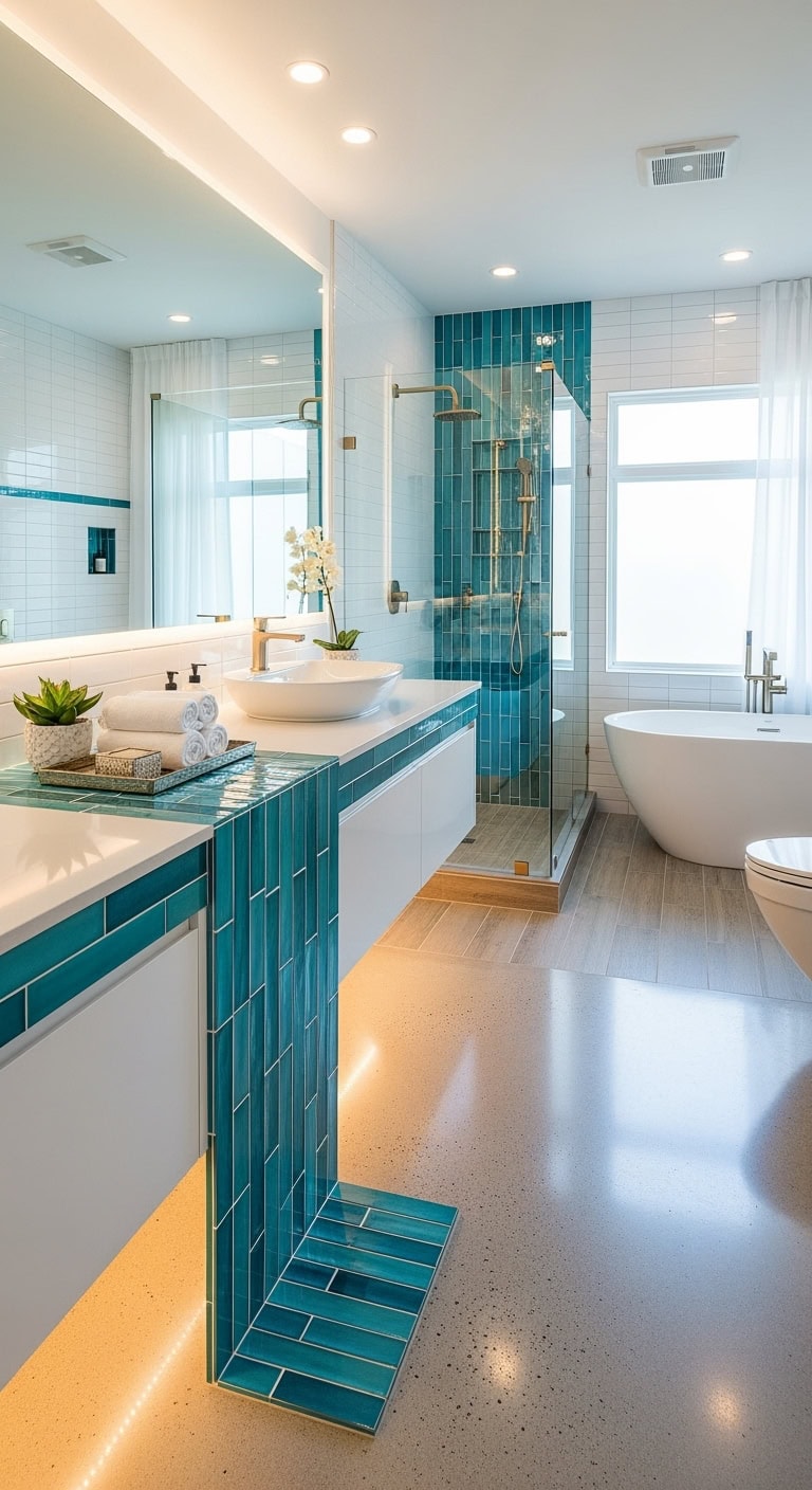 breathtaking custom waterfall vanity design