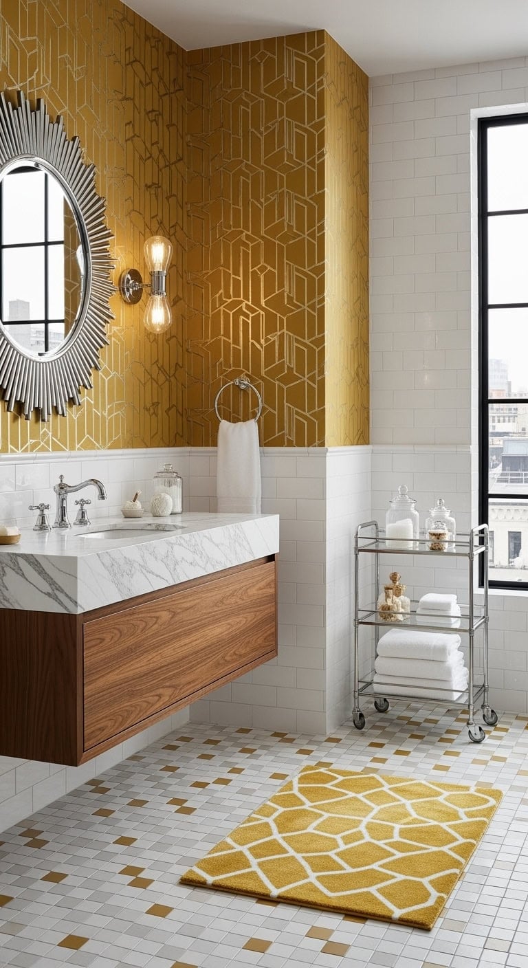 geometric mustard art deco