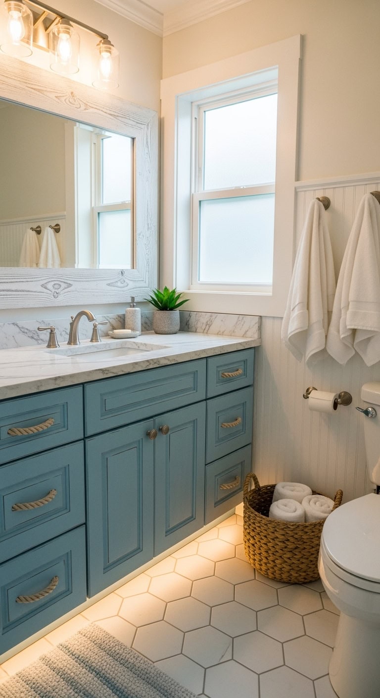 coastal inspired diy vanity makeover on budget