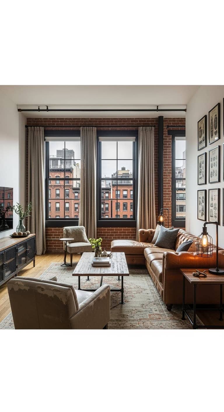 beige leather industrial loft