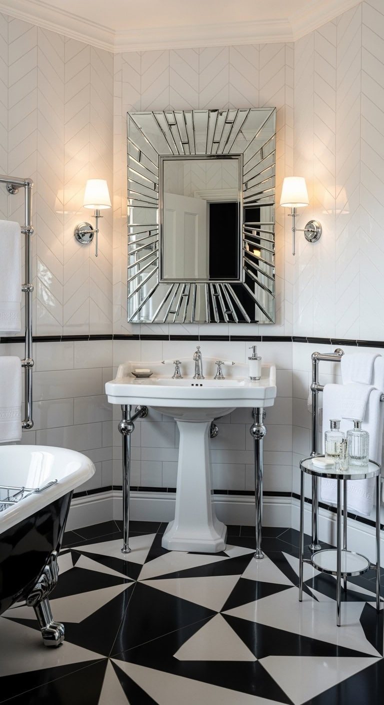 glamorous art deco bathroom mirrors