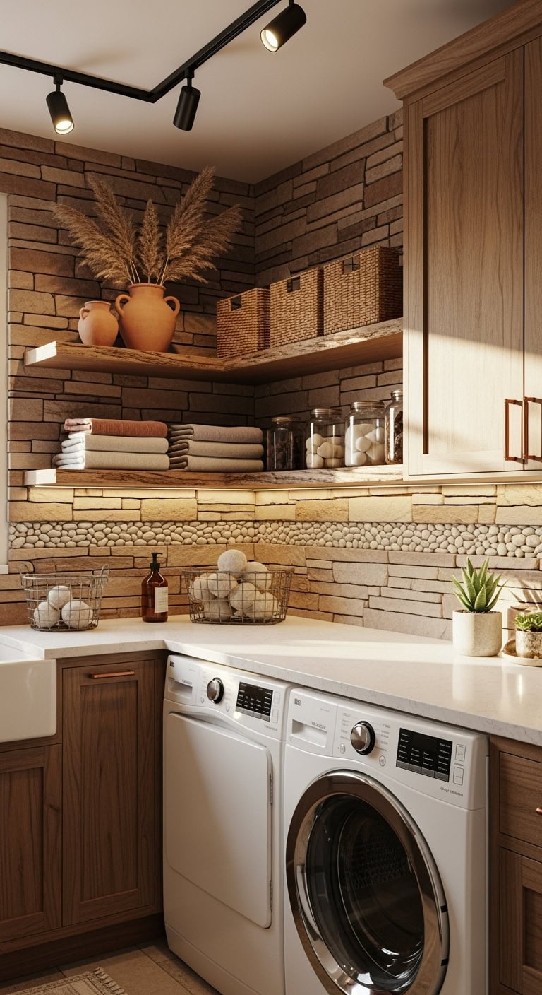 rustic southwest stone accent wall