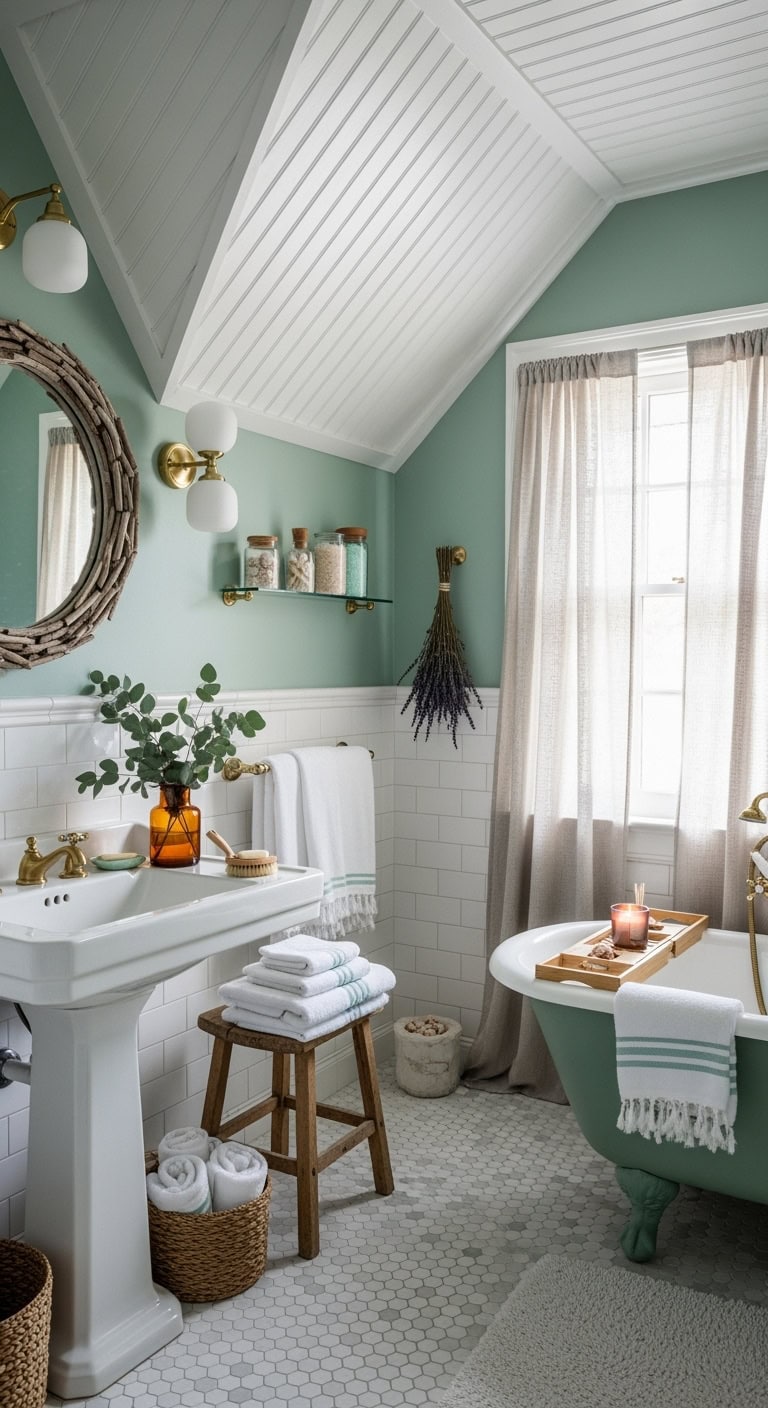 cozy coastal cottage character ceiling