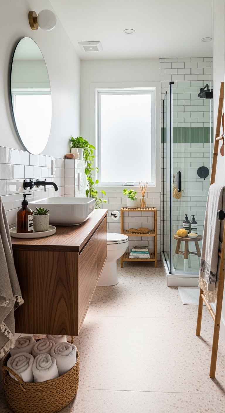 stylish space saving bathroom door storage