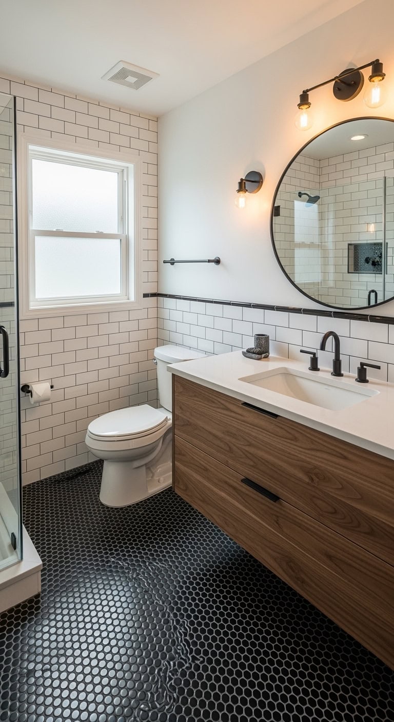 vintage charm modern edge bathroom