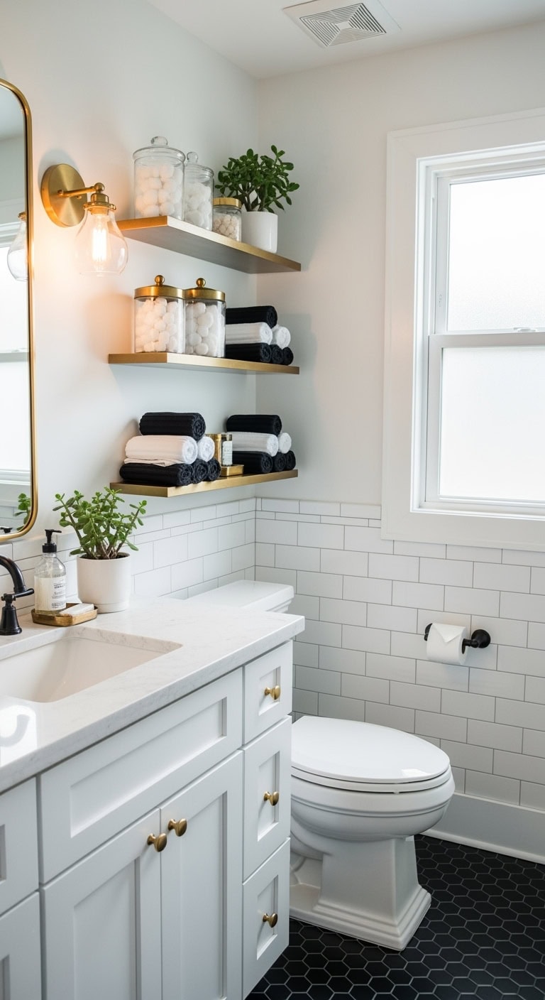 floating chic curated luxurious bathroom display