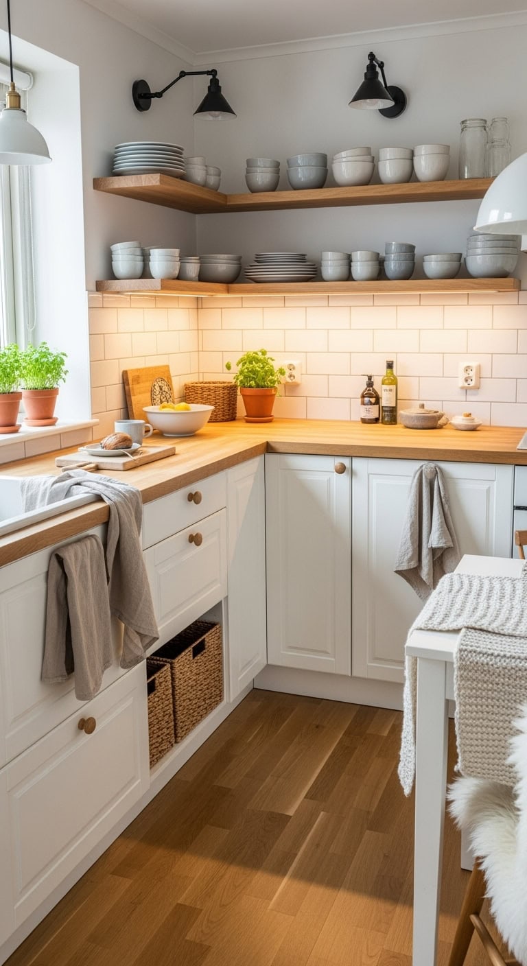 cozy scandinavian white kitchen