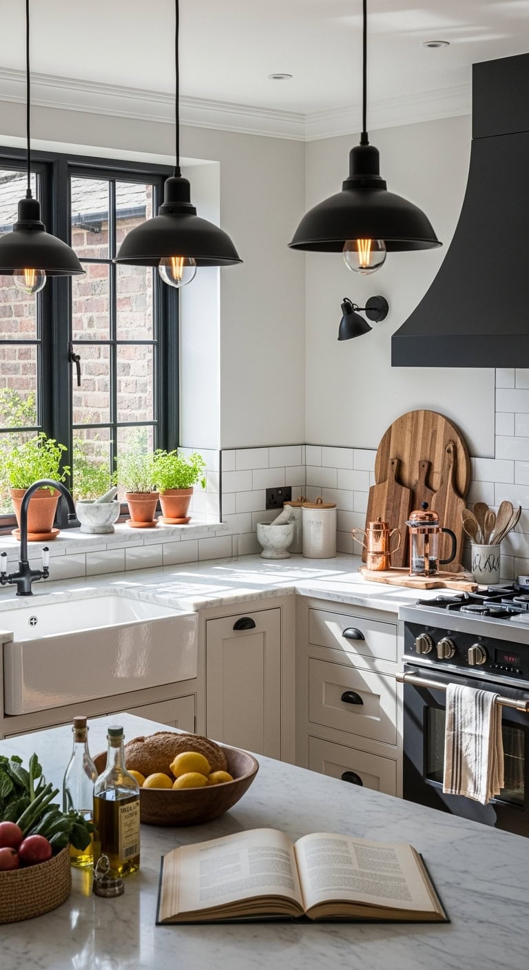 contrast matte black fixtures