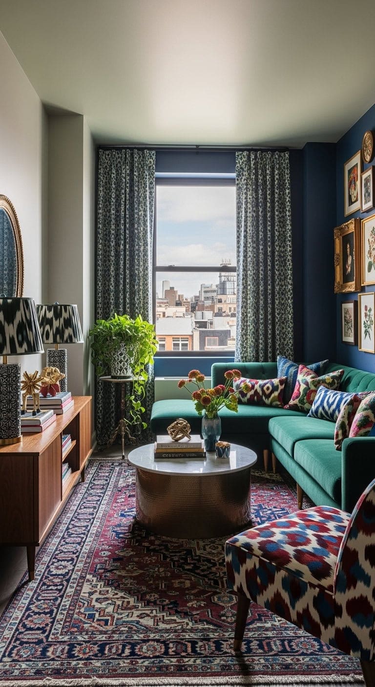 eclectic maximalist gallery lounge