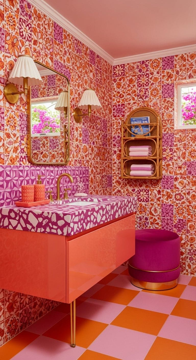 vibrant layered coral maximalism