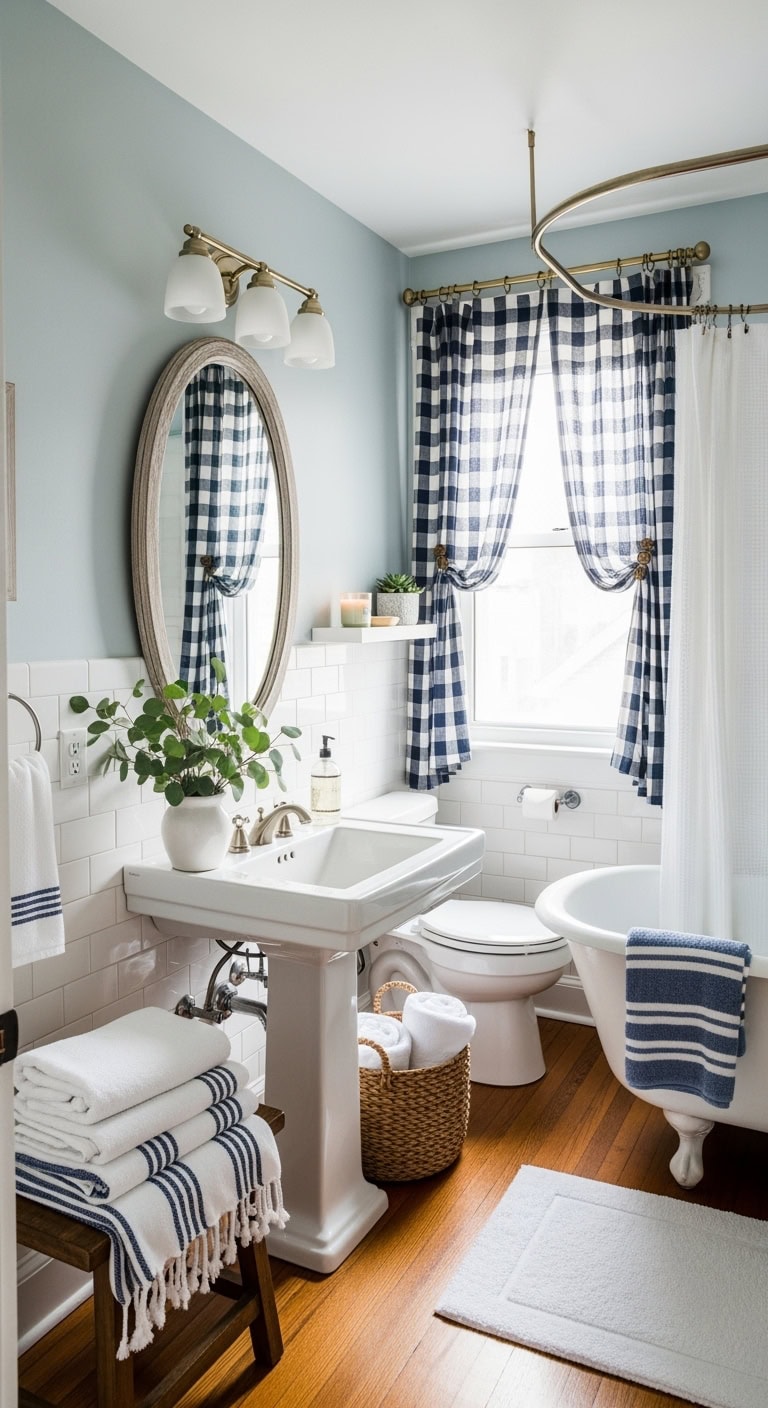 cottage chic charm for bathroom windows