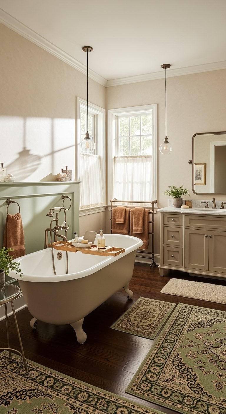 vintage clawfoot tub centerpiece bathroom statement