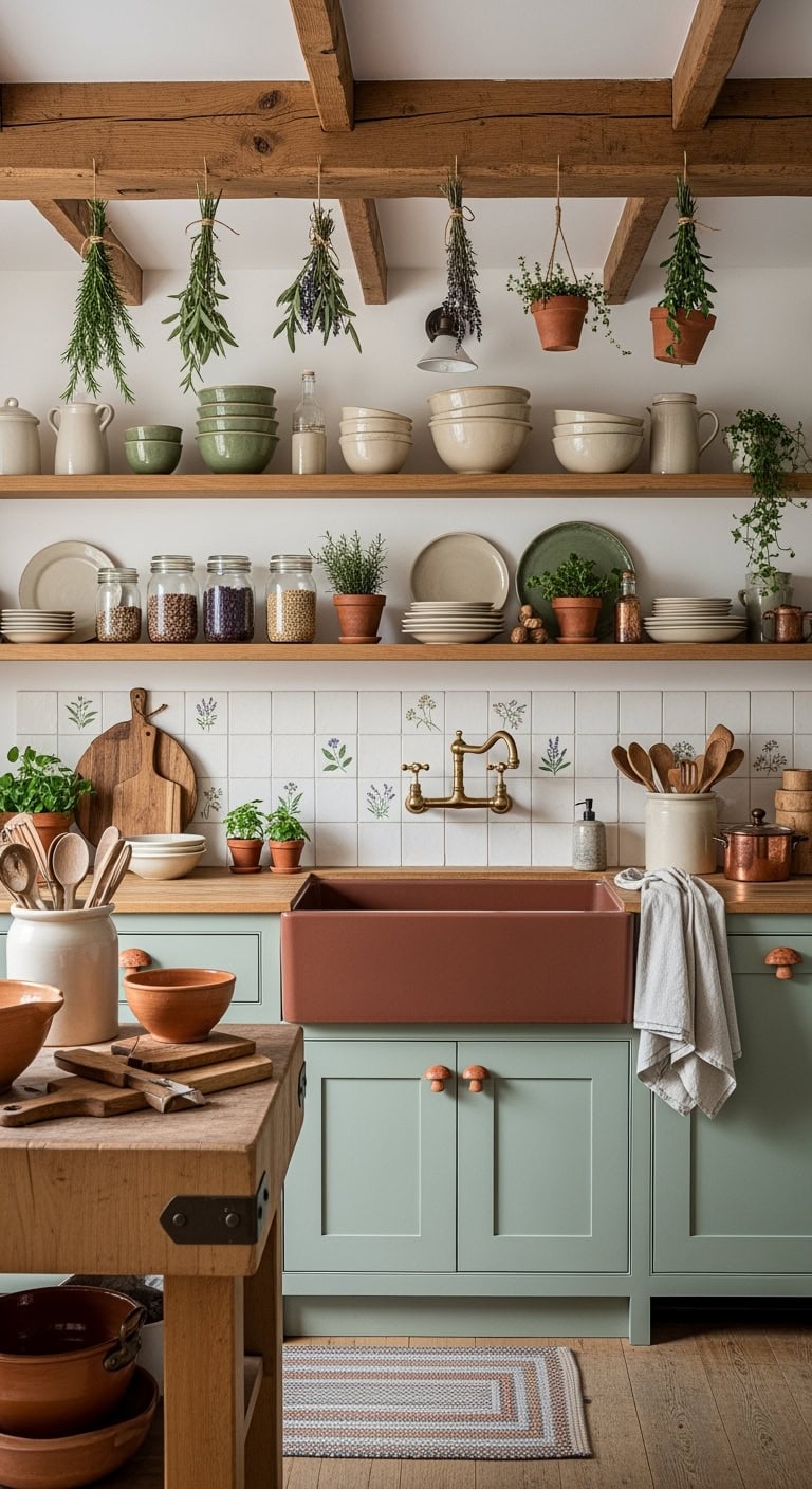 cottage kitchen with clay