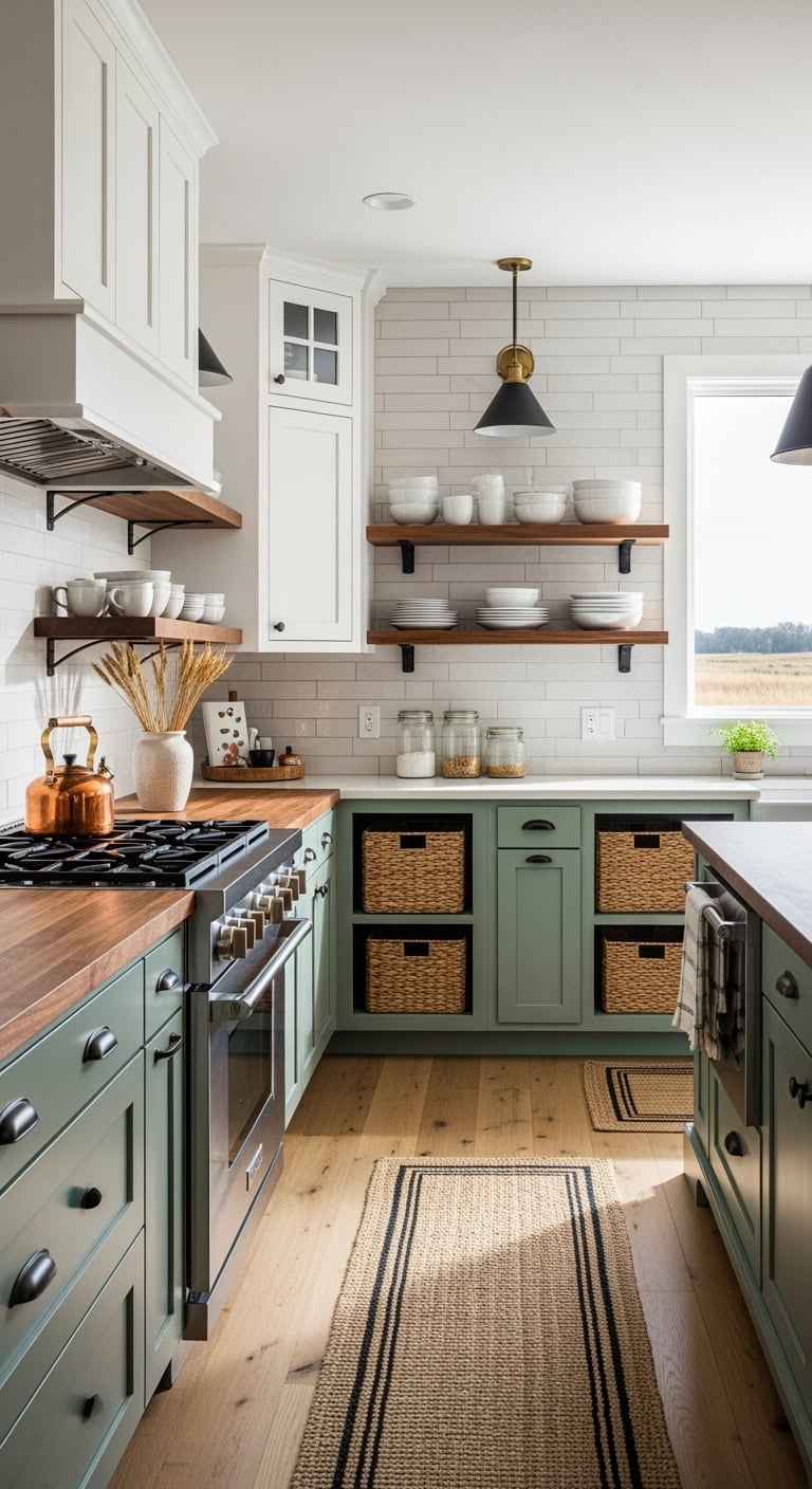 prairie inspired mixed metal kitchen