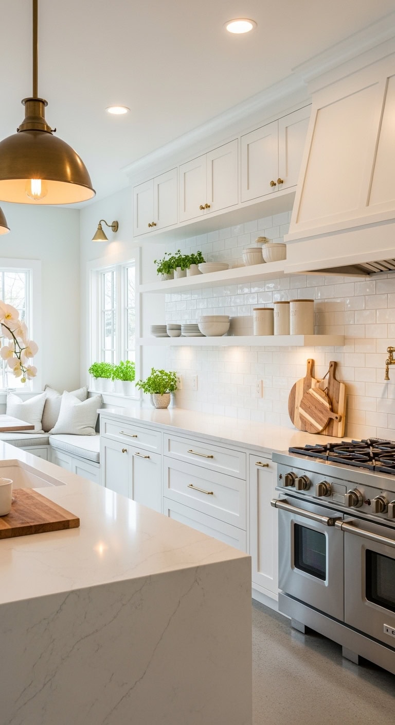 contemporary white kitchen elegance