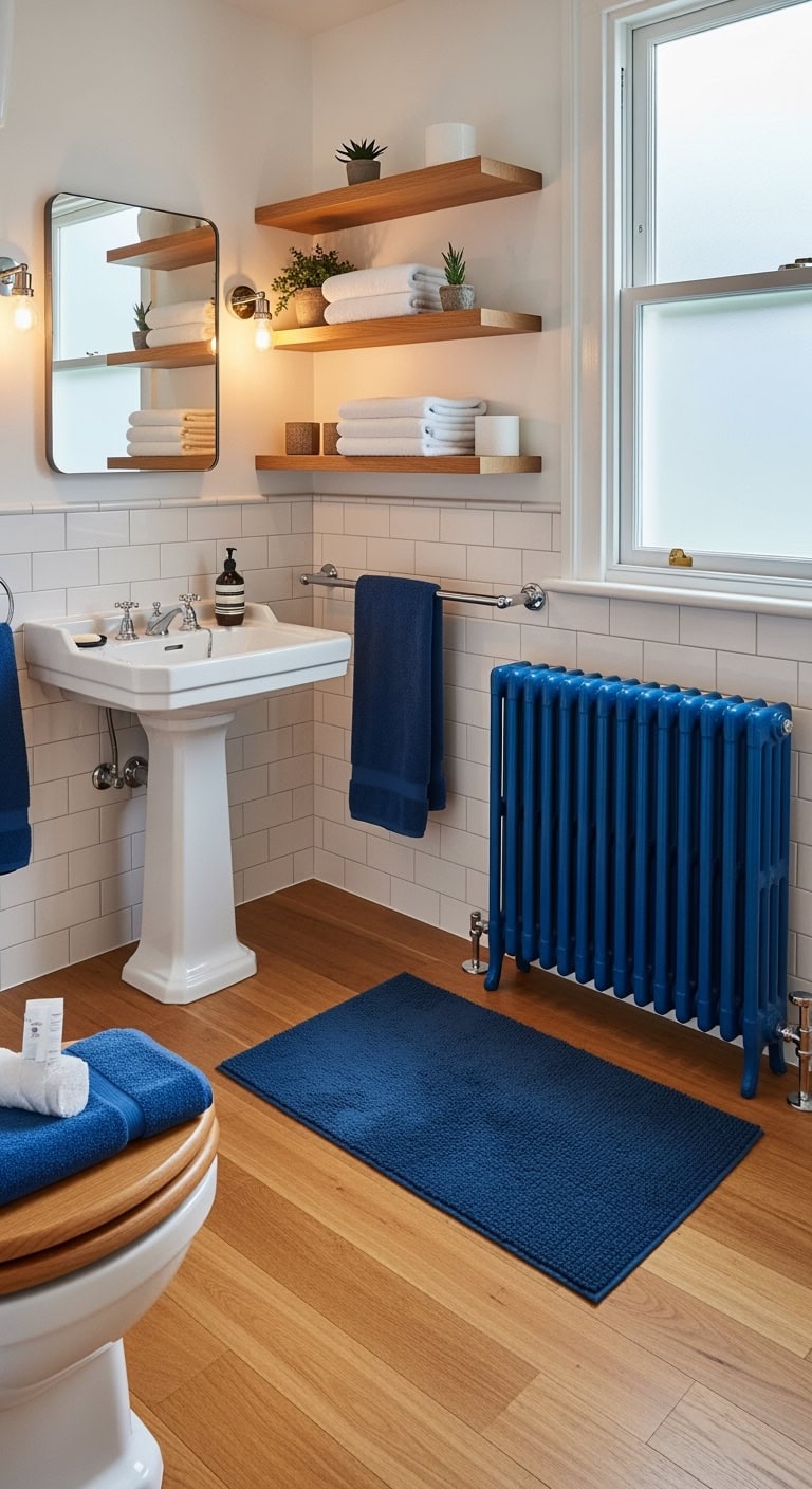 dramatic blue radiator focal point