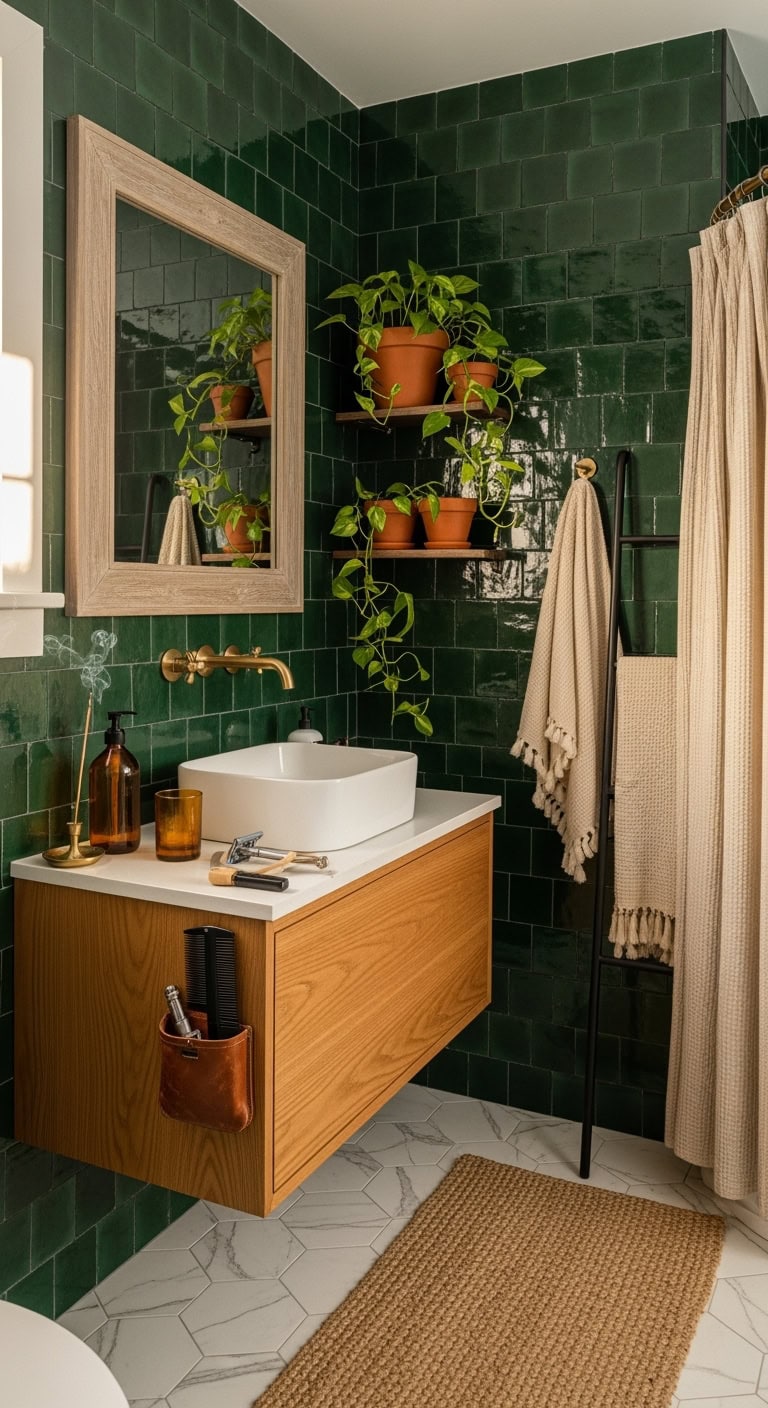 moroccan inspired vintage bathroom design