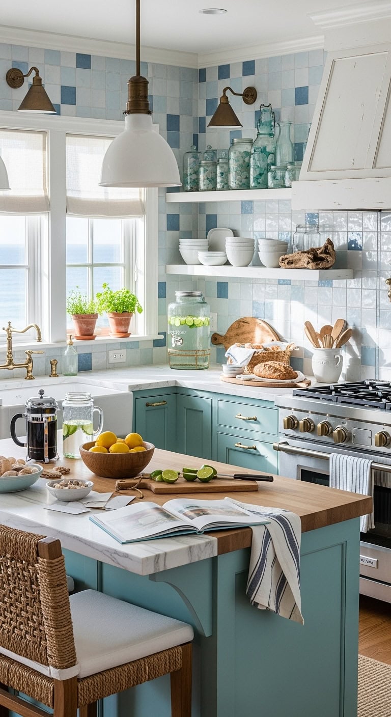 coastal turquoise cabinet design inspiration