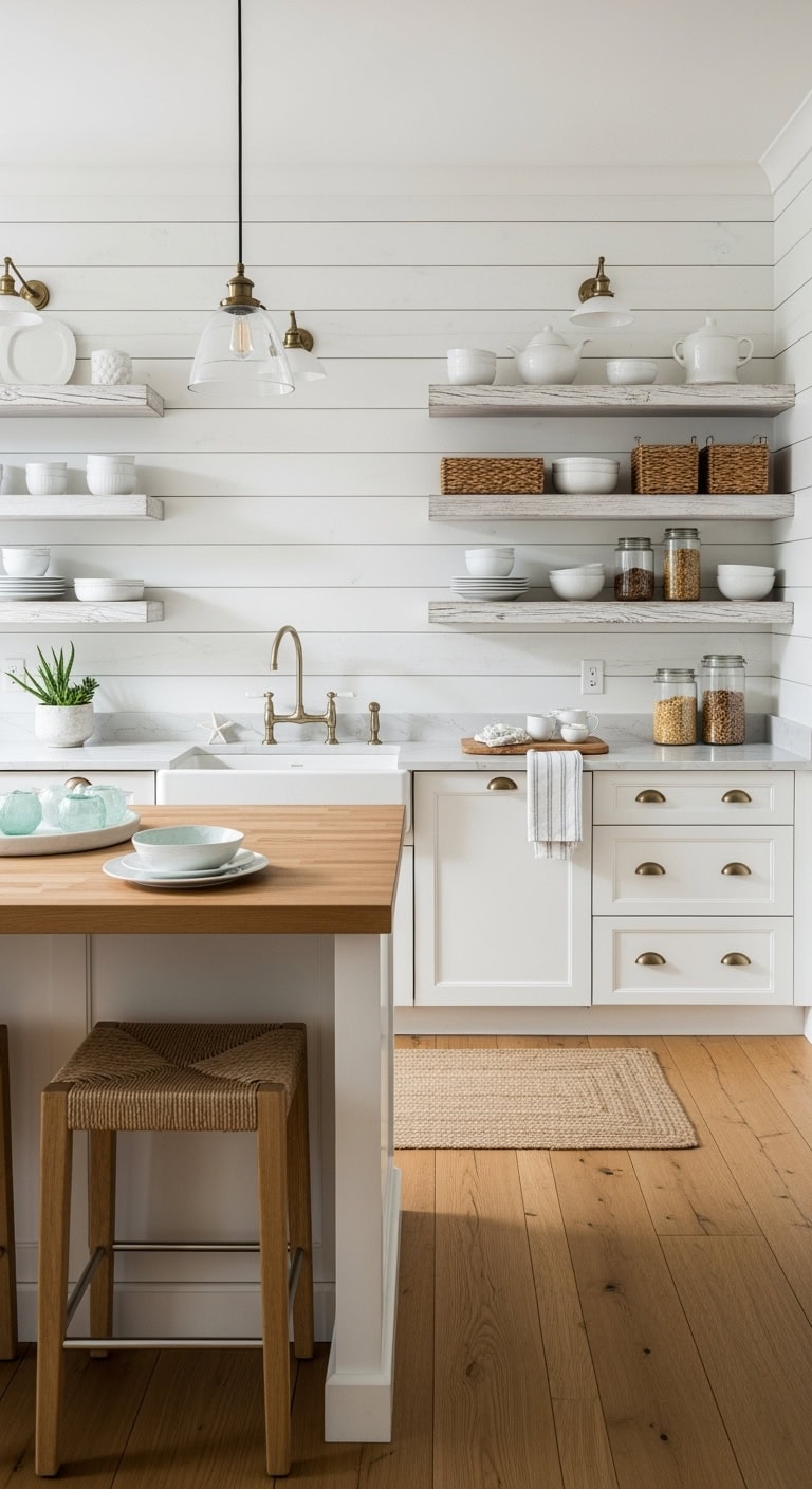coastal white kitchen elegance