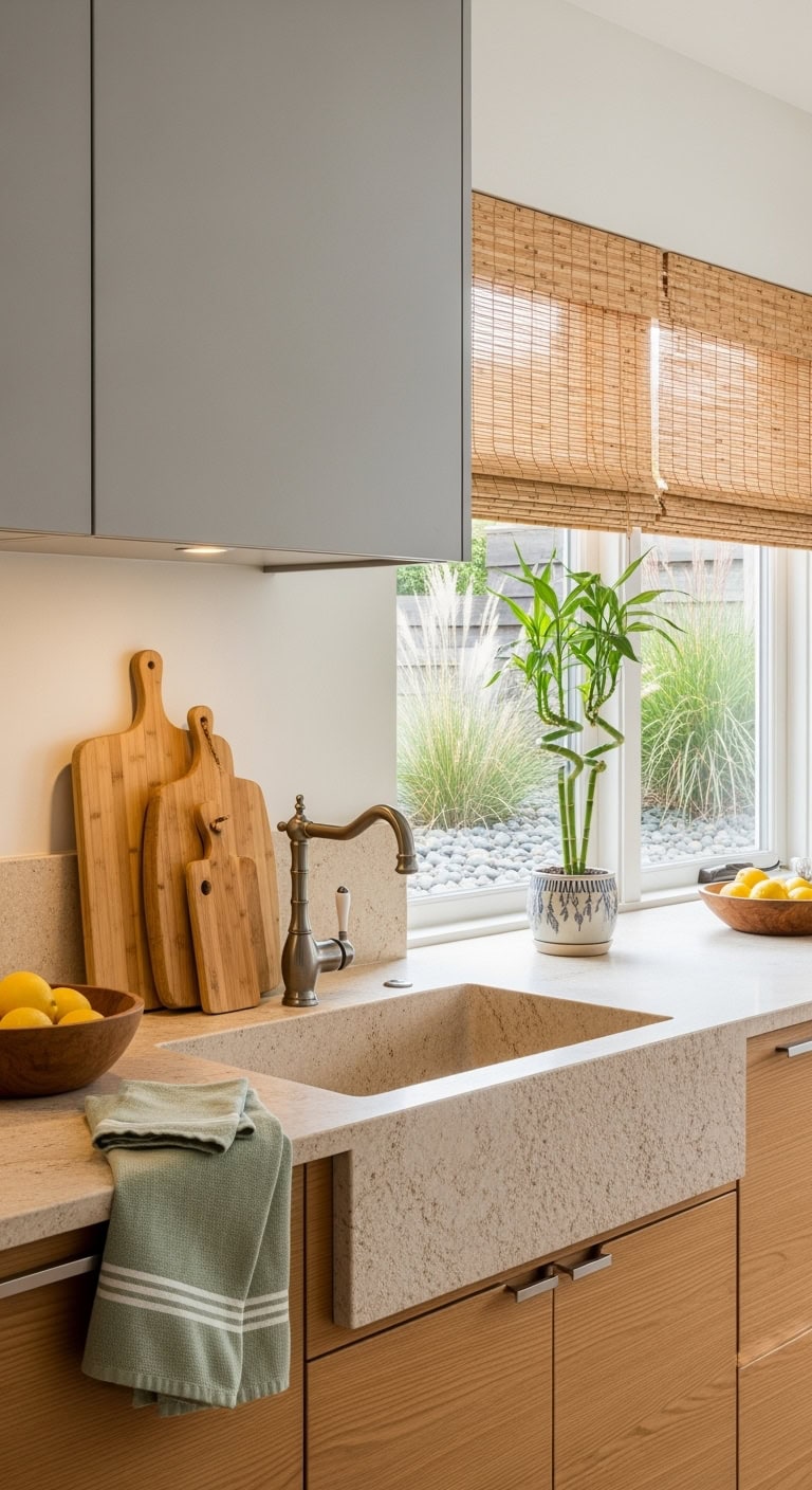 serene natural minimalist kitchen sanctuary