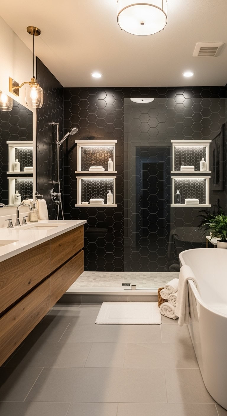 functional bathroom art storage niches