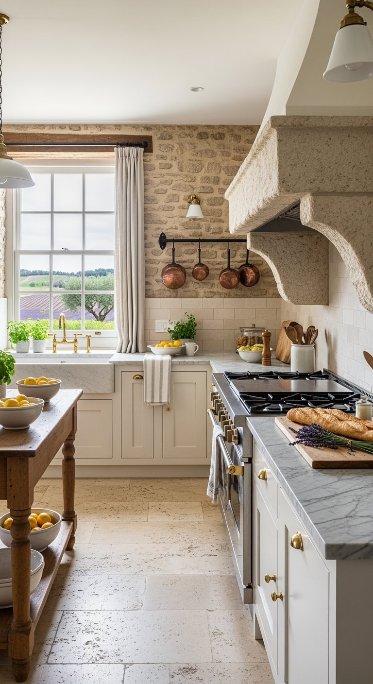 rustic refined provencal french country kitchen