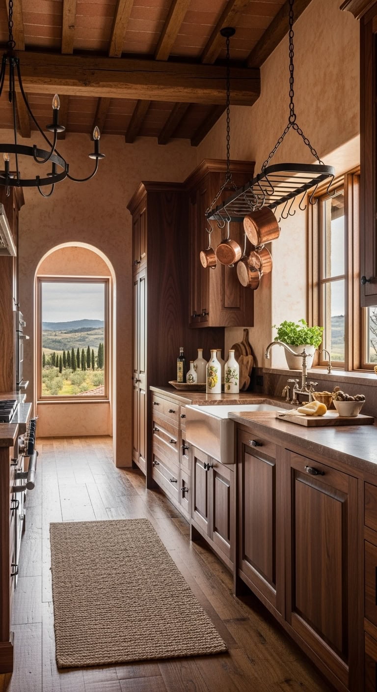 aged terracotta italian kitchen