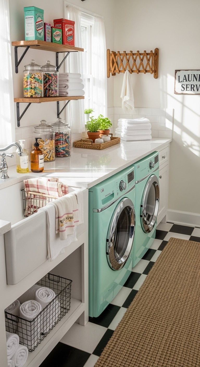 nostalgic retro laundry room charm