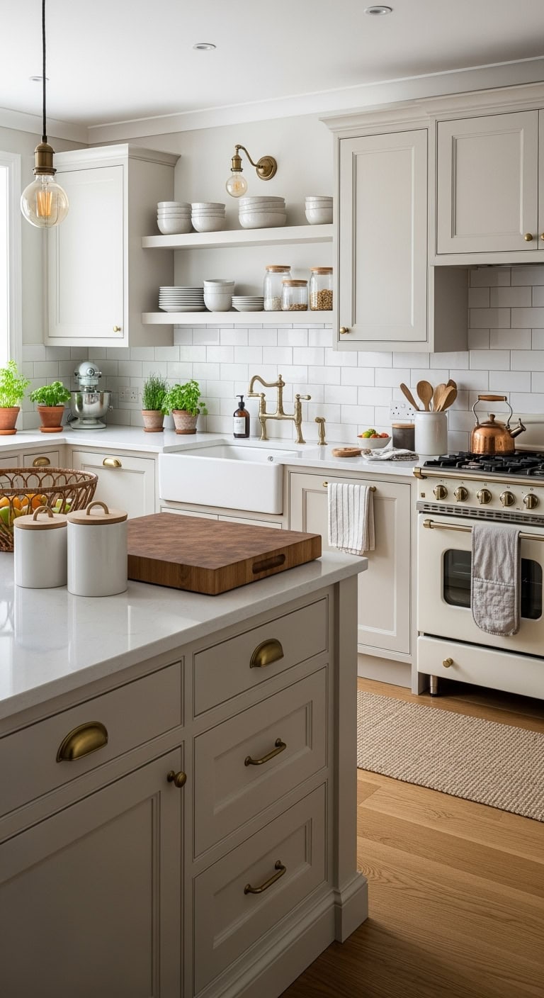 timeless warm white kitchens