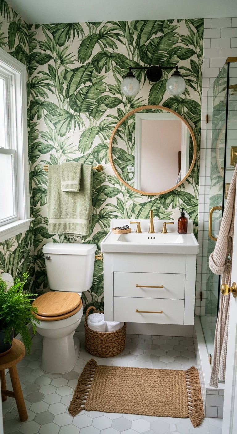 lush tropical oasis bathroom retreat