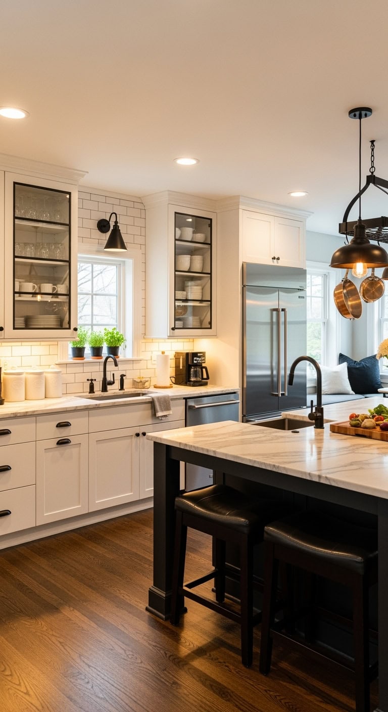 elegant black white kitchen design