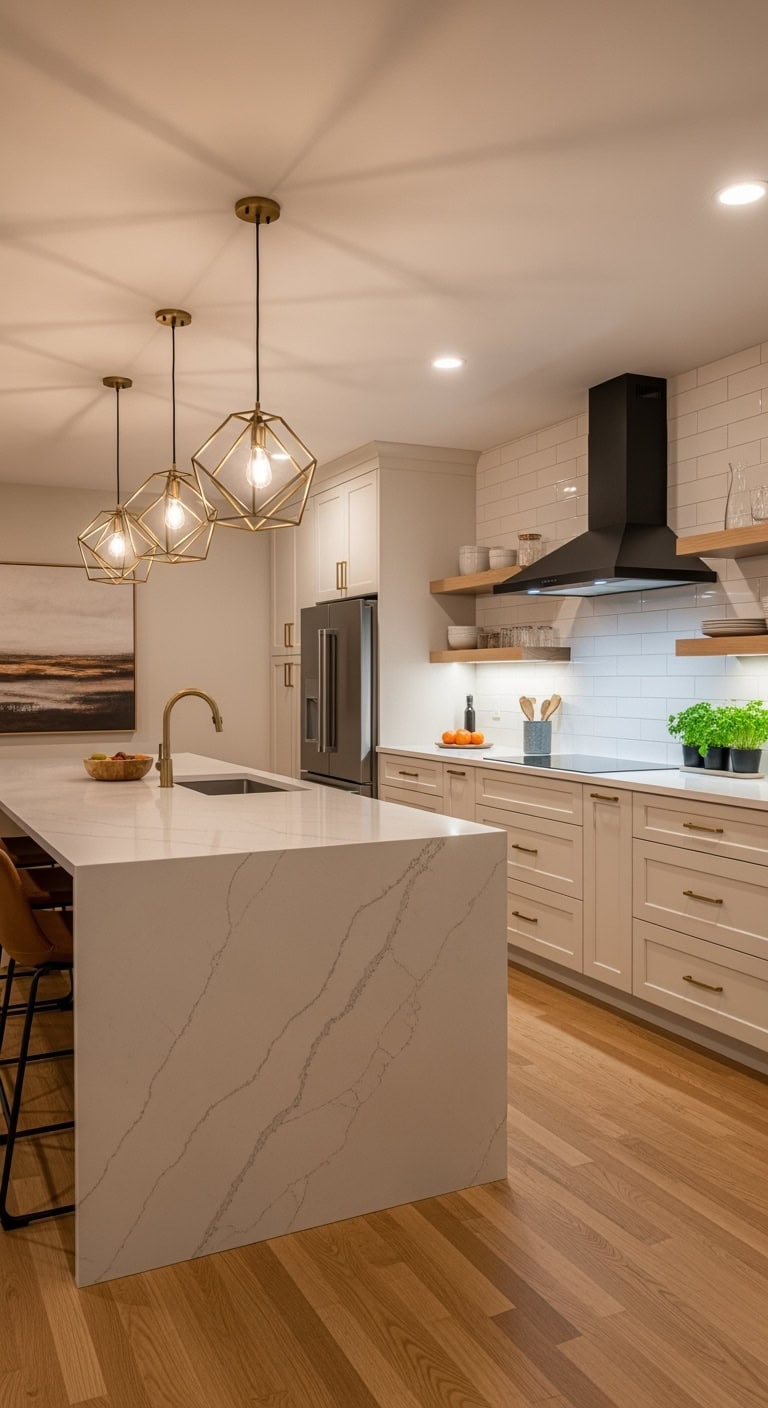 sleek cozy minimalist kitchen