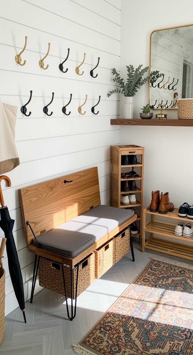 functional accessible and space saving hallway storage