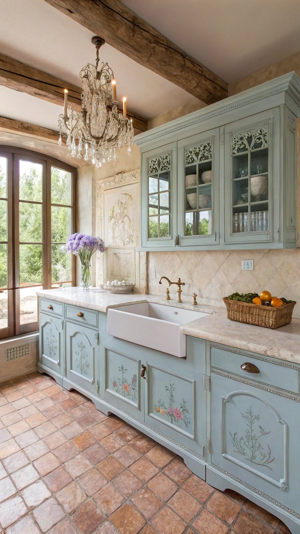 romantic vintage french kitchen
