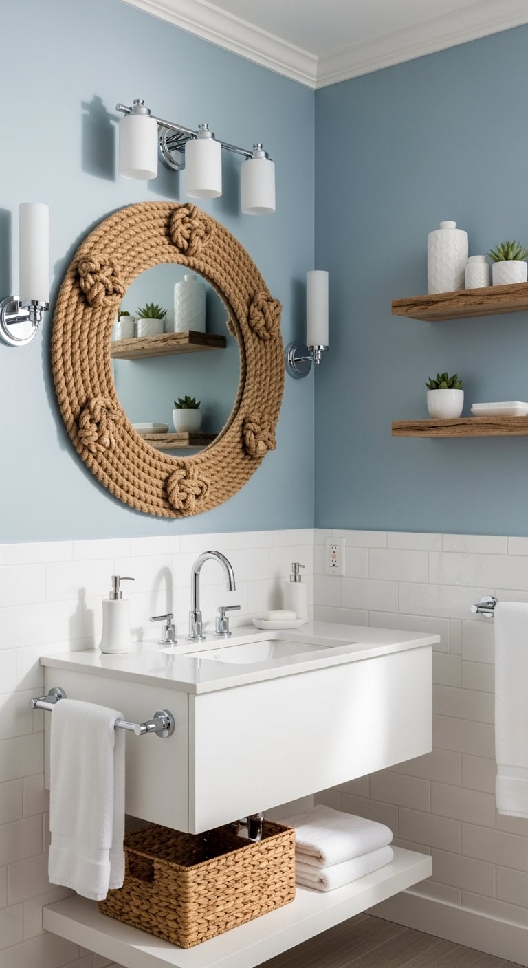 coastal nautical rope mirror charm