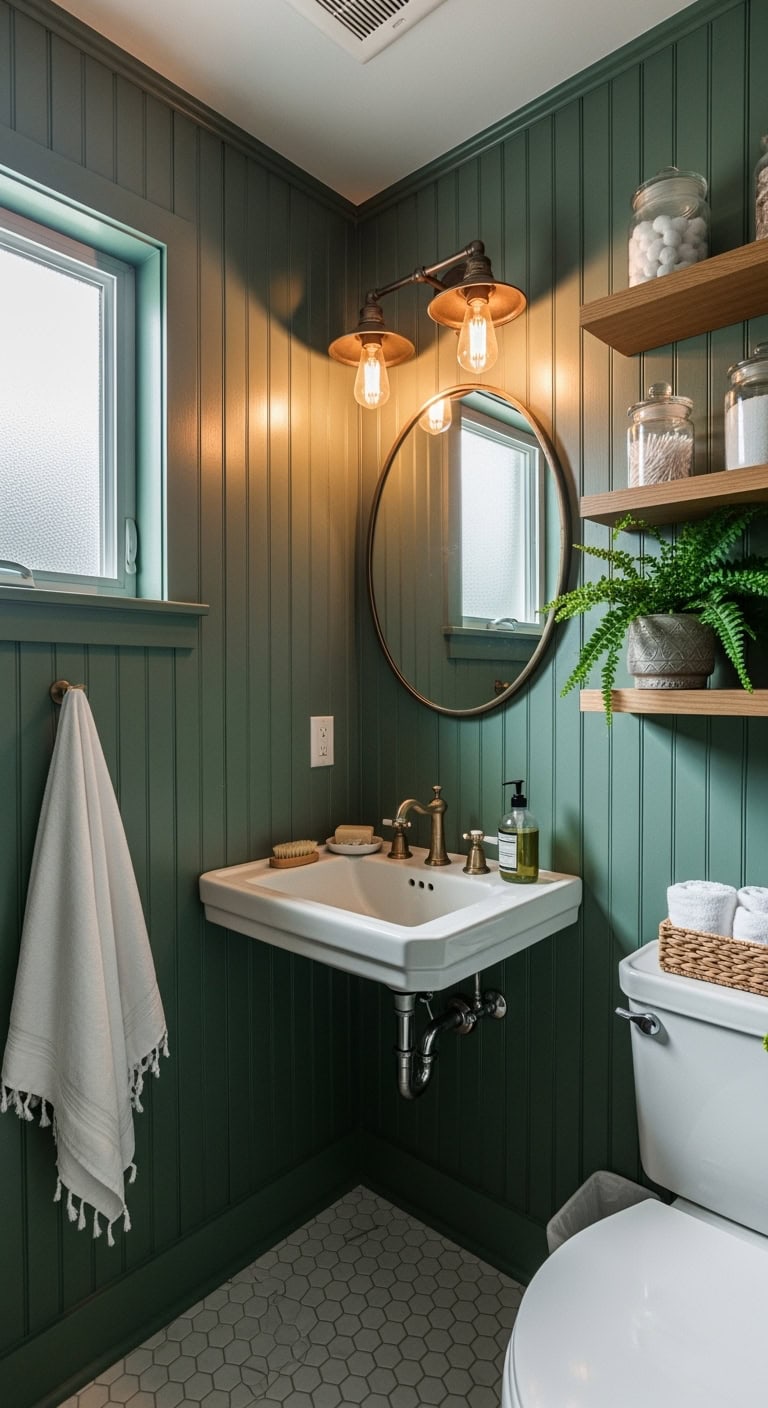 sophisticated rustic cabin bathroom vibes