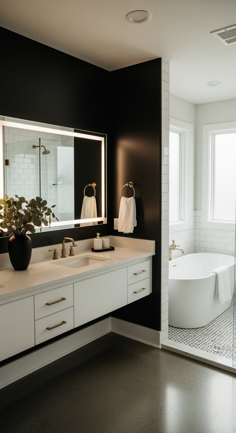 luxury vanity wall transformation concept