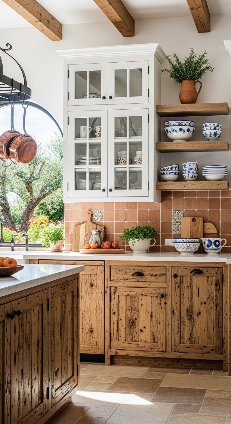 rustic character filled reclaimed wood cabinet doors
