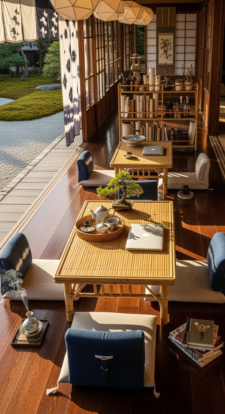 serene flexible nature inspired workspace