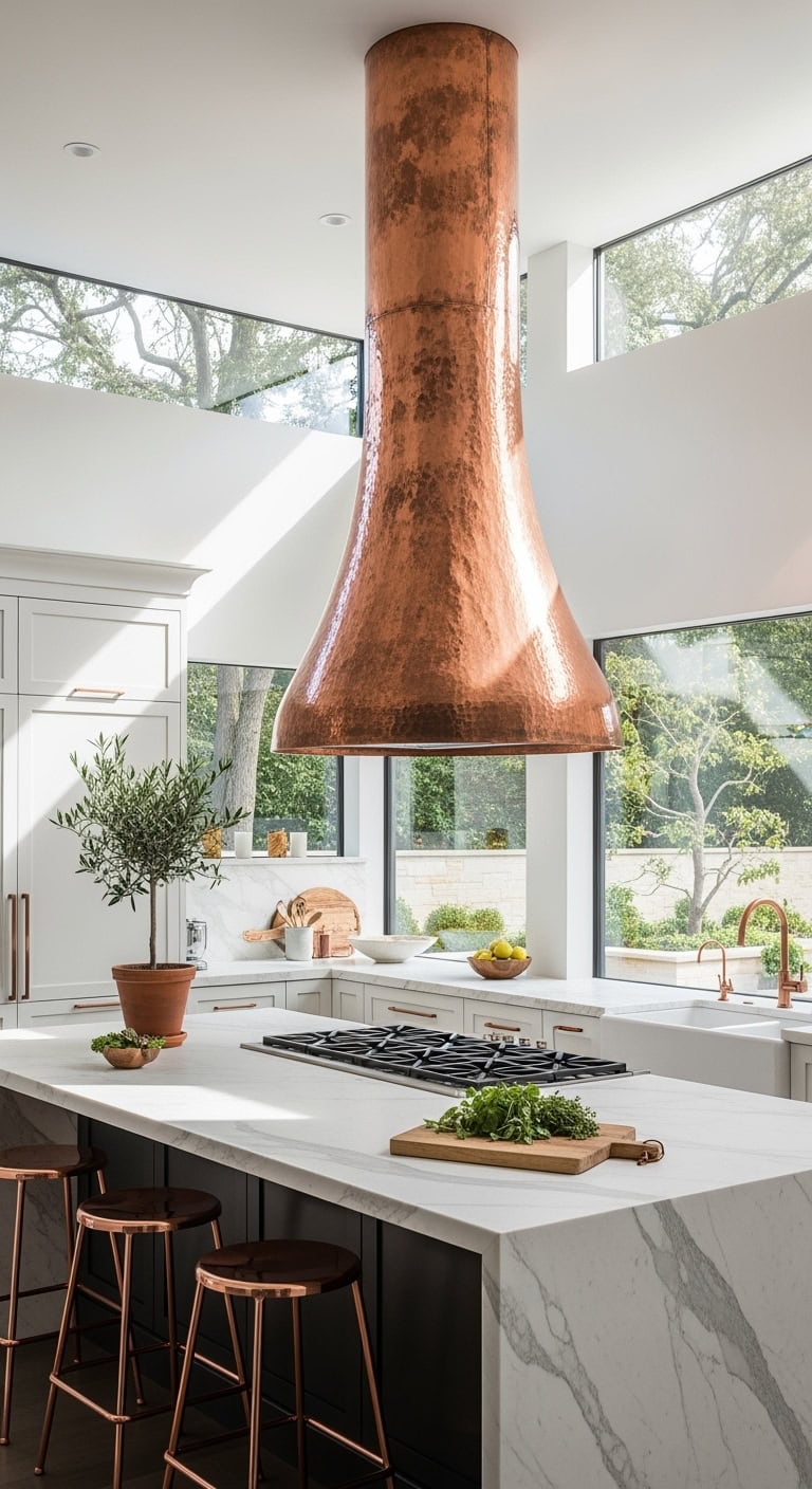 sculptural contrasting lighting statement