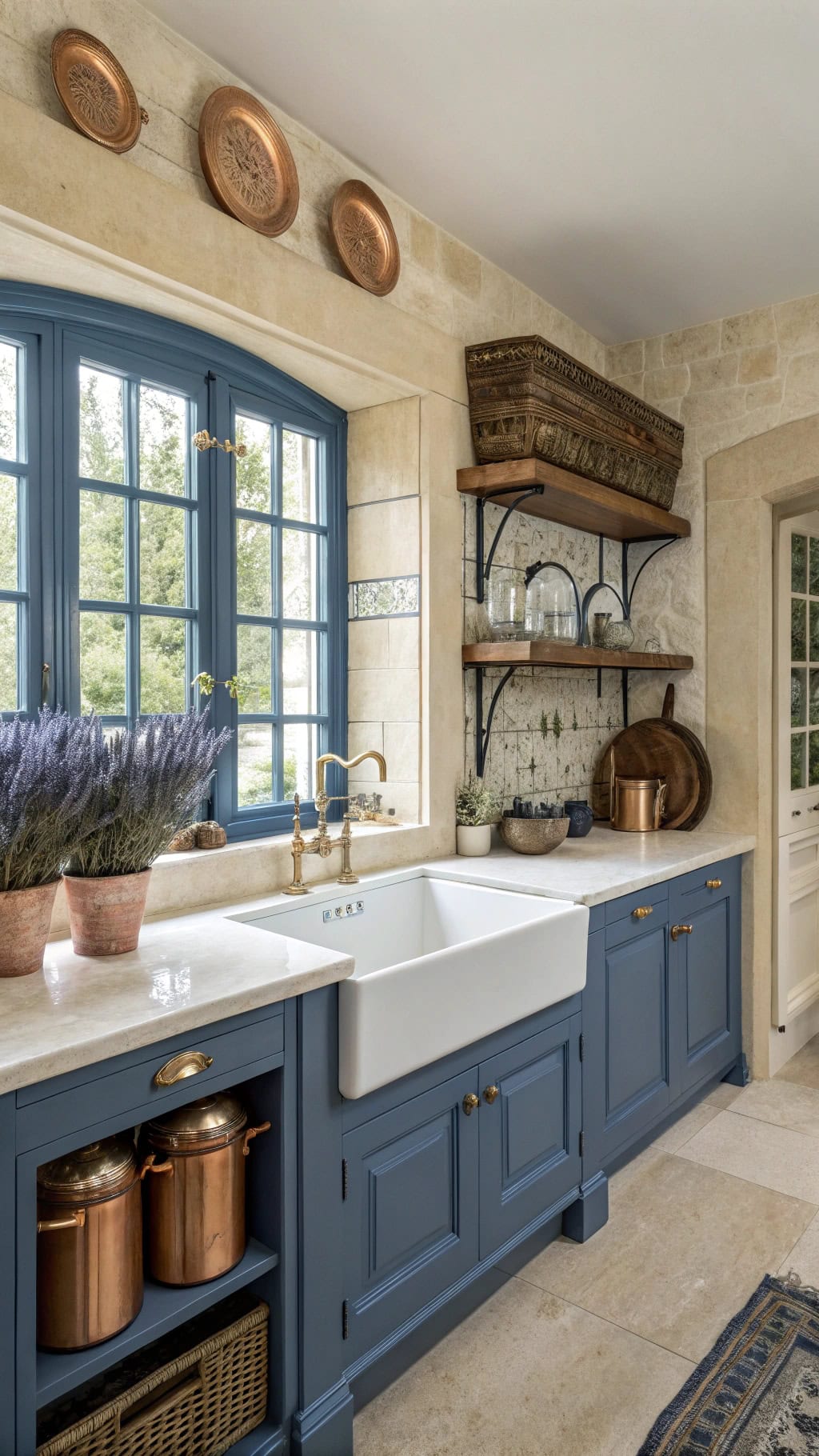 prussian blue kitchen elegance