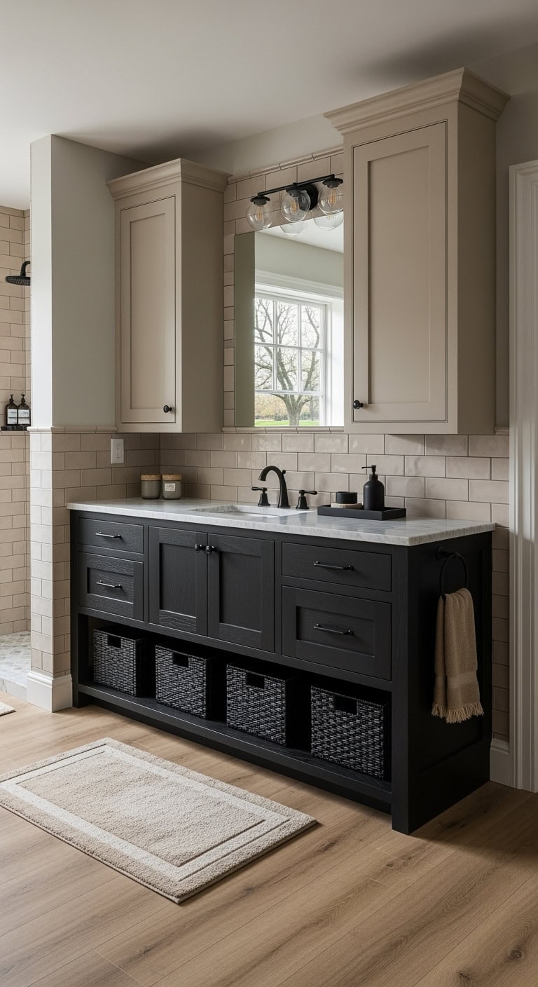 two toned black and beige