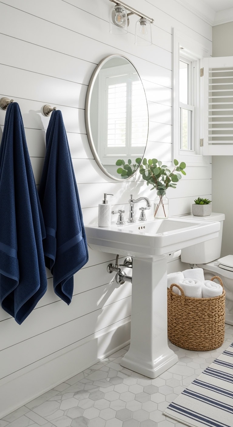 coastal charm budget friendly bathroom upgrade