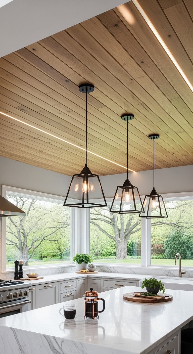 cozy textured wooden ceiling retreat