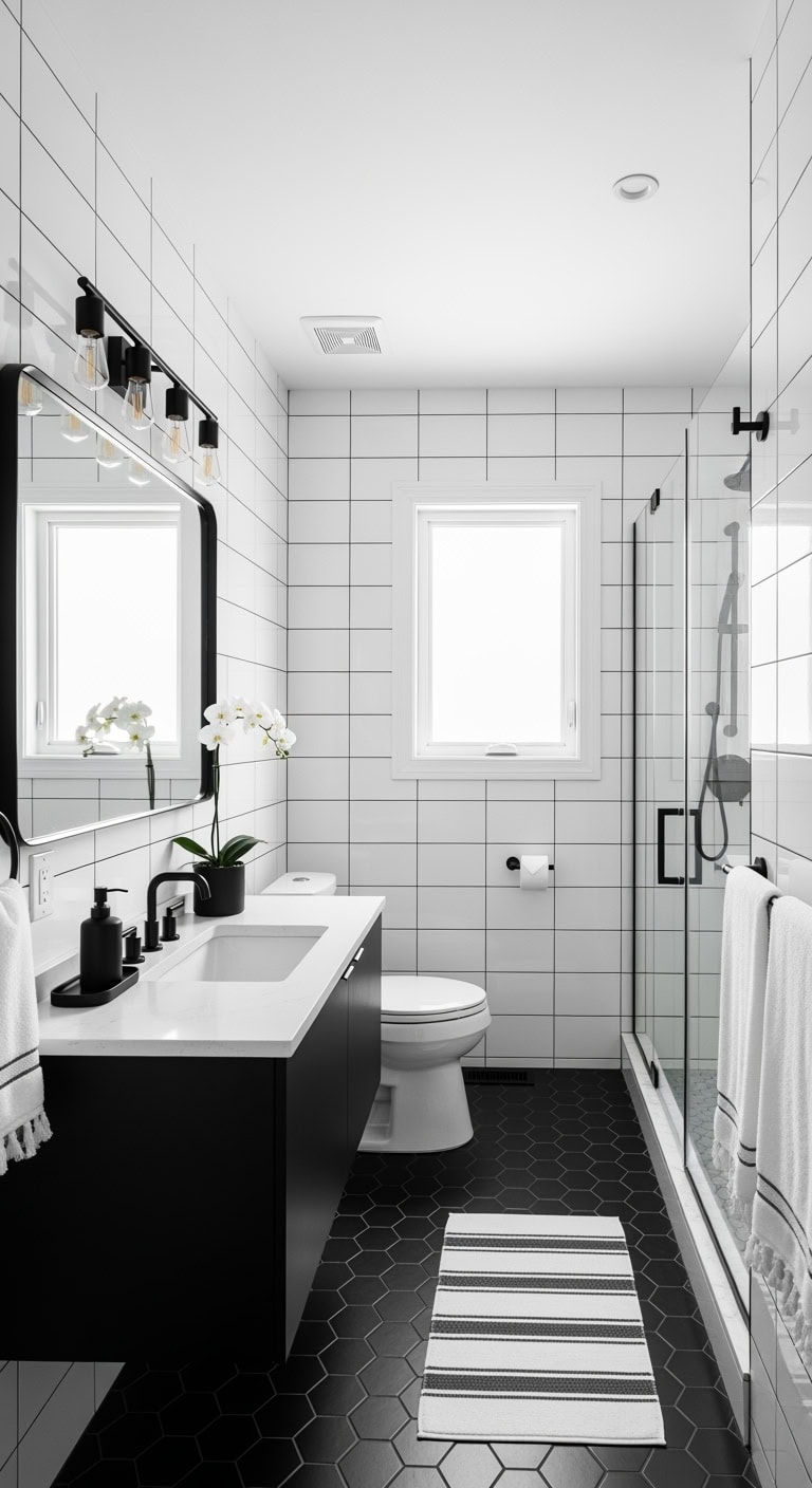 subway tiles with black grout