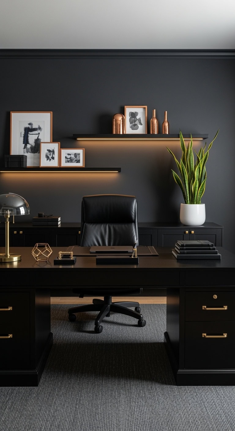 sleek cozy luxurious executive workspace
